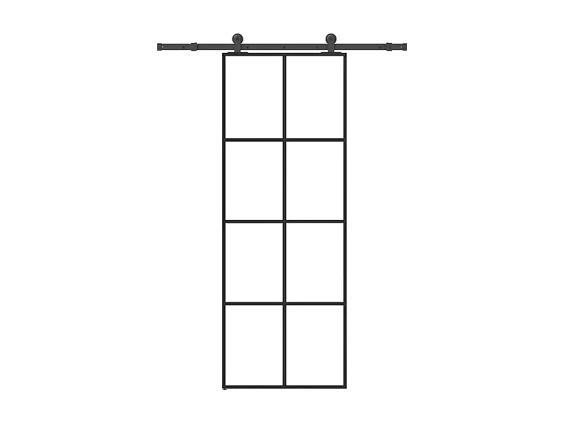 Porte coulissante avec kit de quincaillerie 76x205 cm Verre ESG