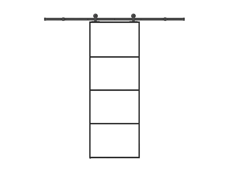 Schuifdeur met beslagset 76x205 cm ESG-glas