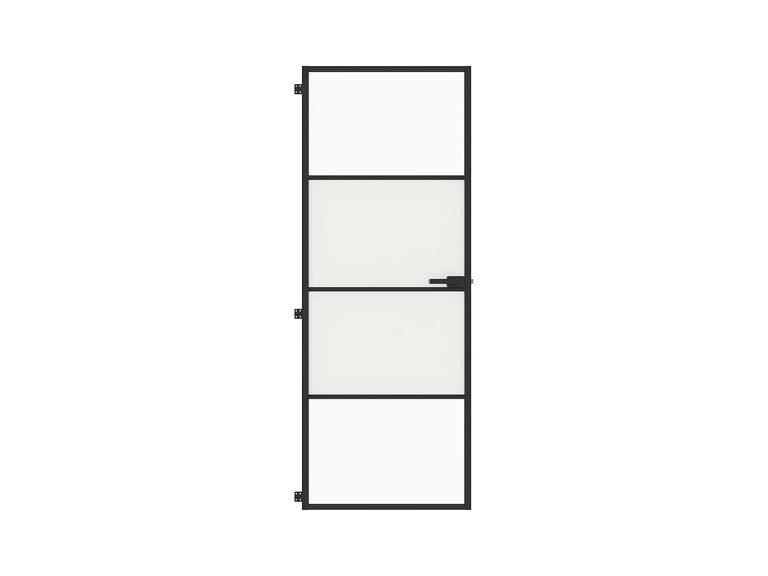 Porta interna sottile nera 76x201,5 cm vetro temperato alluminio