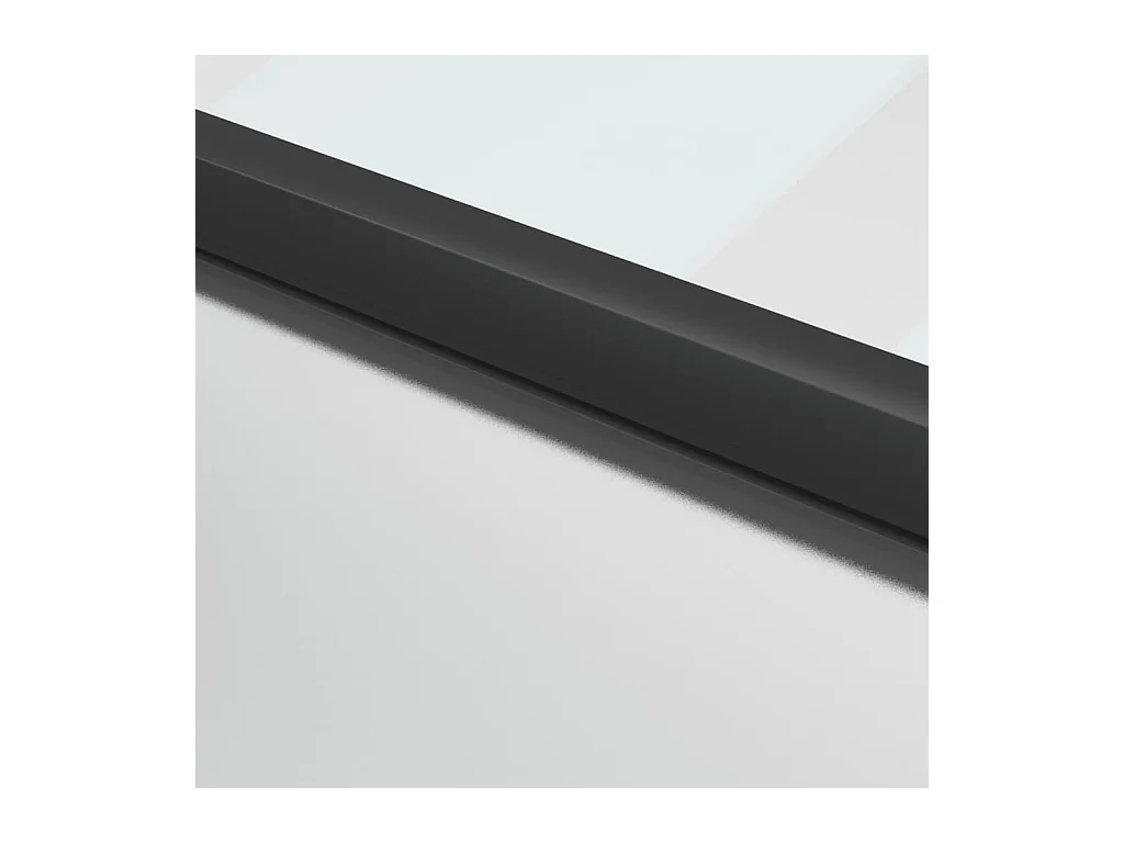 Porta interna sottile nera 76x201,5 cm vetro temperato alluminio