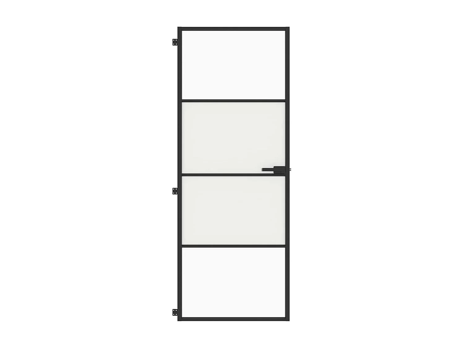 Puerta interior fina negra 76x201,5 cm cristal templado aluminio