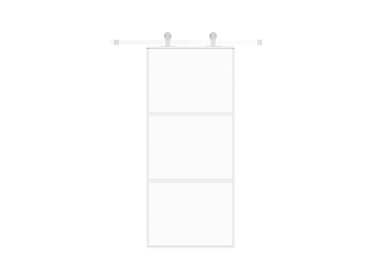 Witte schuifdeur 90x205 cm gehard glas aluminium