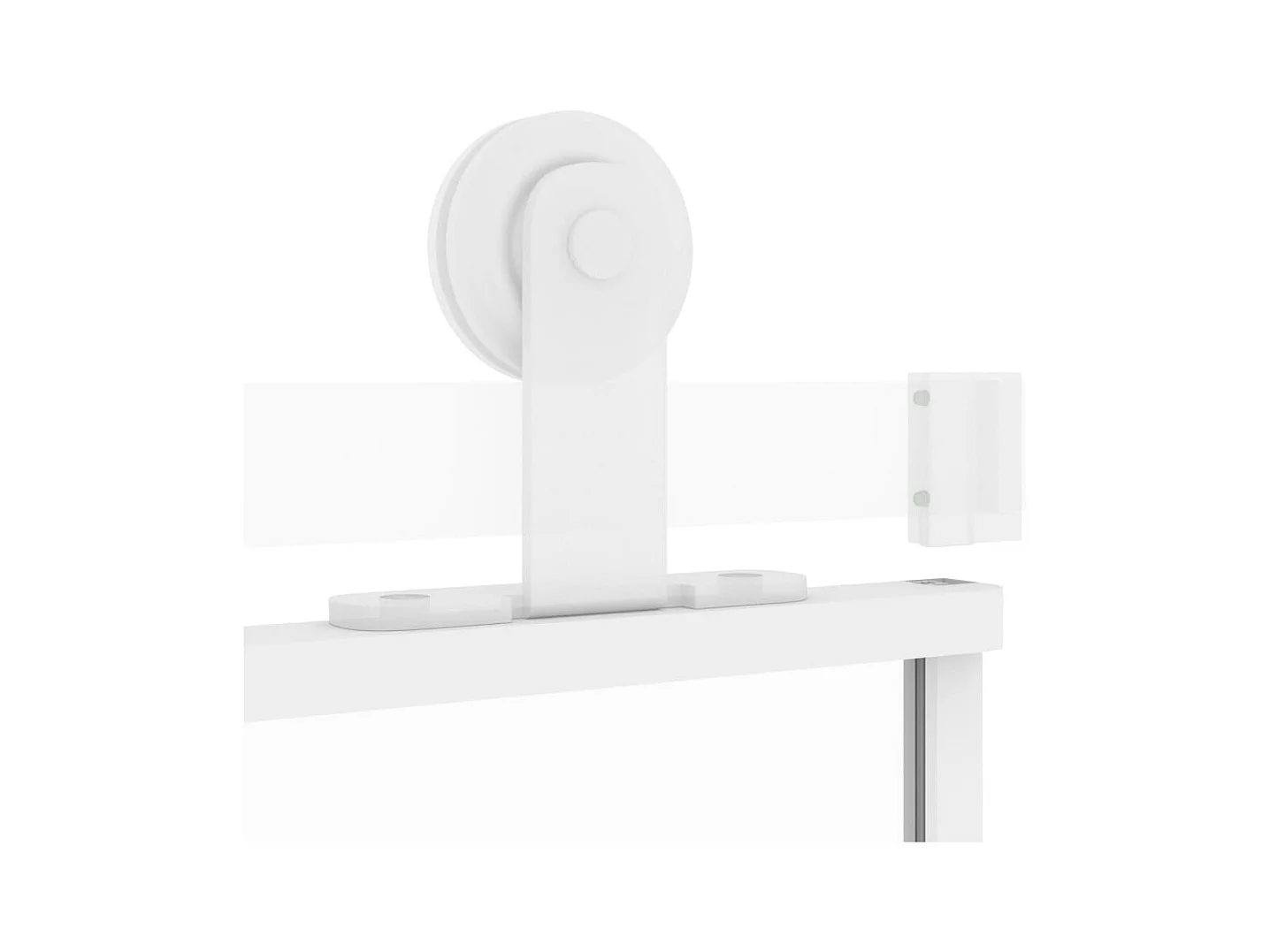 Witte schuifdeur 90x205 cm gehard glas aluminium