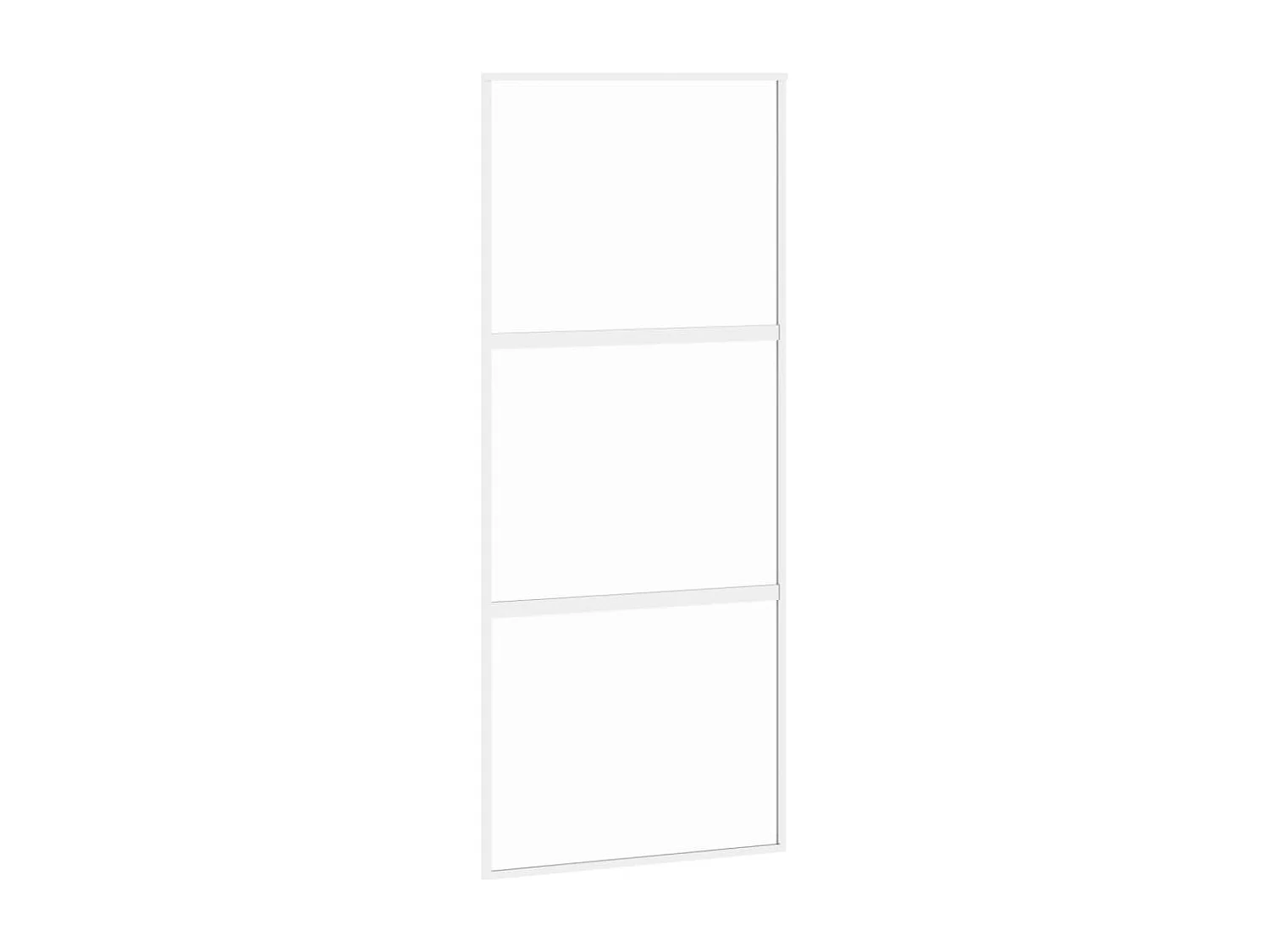 Porte coulissante blanc 90x205 cm verre trempé aluminium