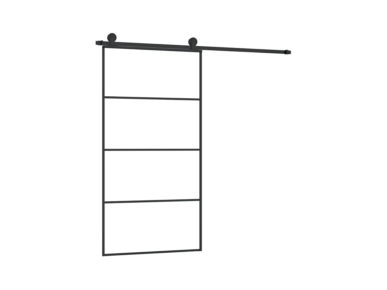 Schuifdeur en beslagset 102,5x205cm ESG-glas