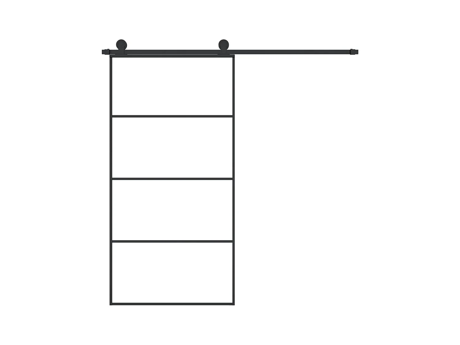Schuifdeur en beslagset 102,5x205cm ESG-glas