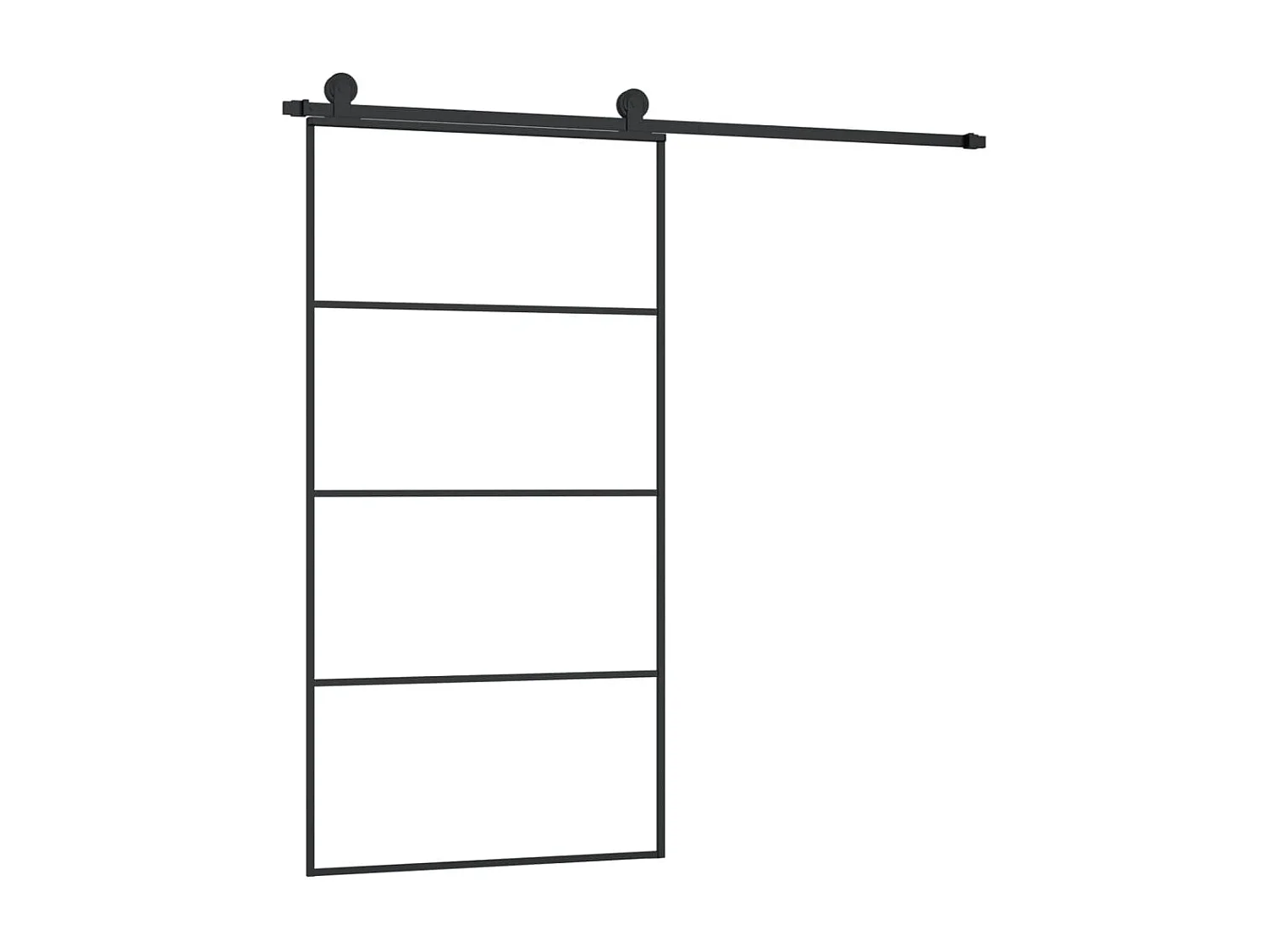 Porte coulissante et kit de quincaillerie 102,5x205cm Verre ESG