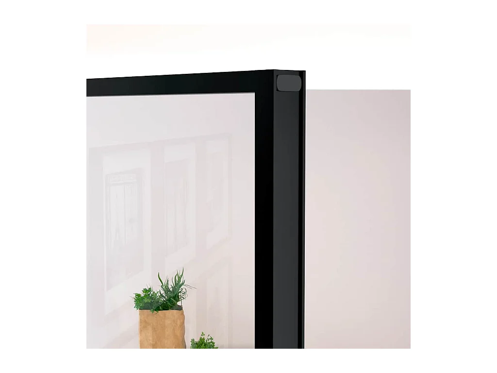 Zwarte binnendeur 93x201,5 cm Gehard glas dun aluminium