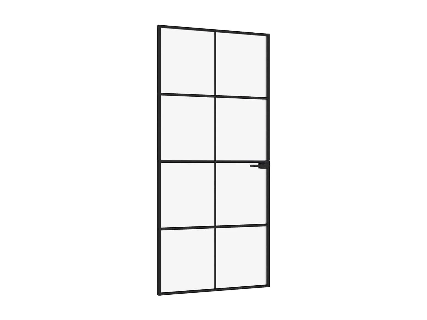 Puerta interior negra 93x201,5 cm Cristal templado aluminio fino
