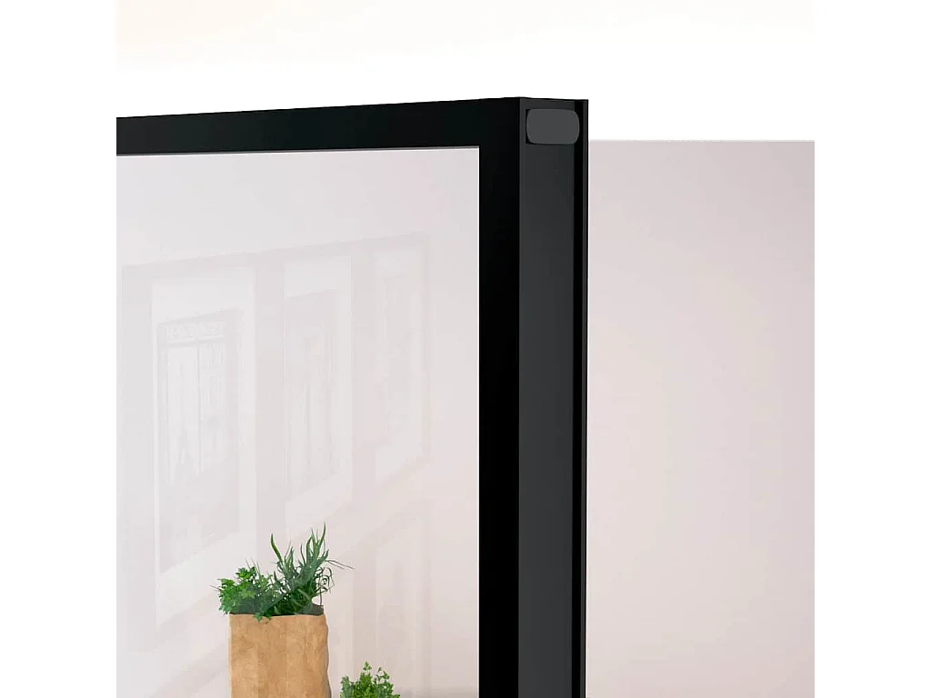 Puerta interior negra 93x201,5 cm Cristal templado aluminio fino
