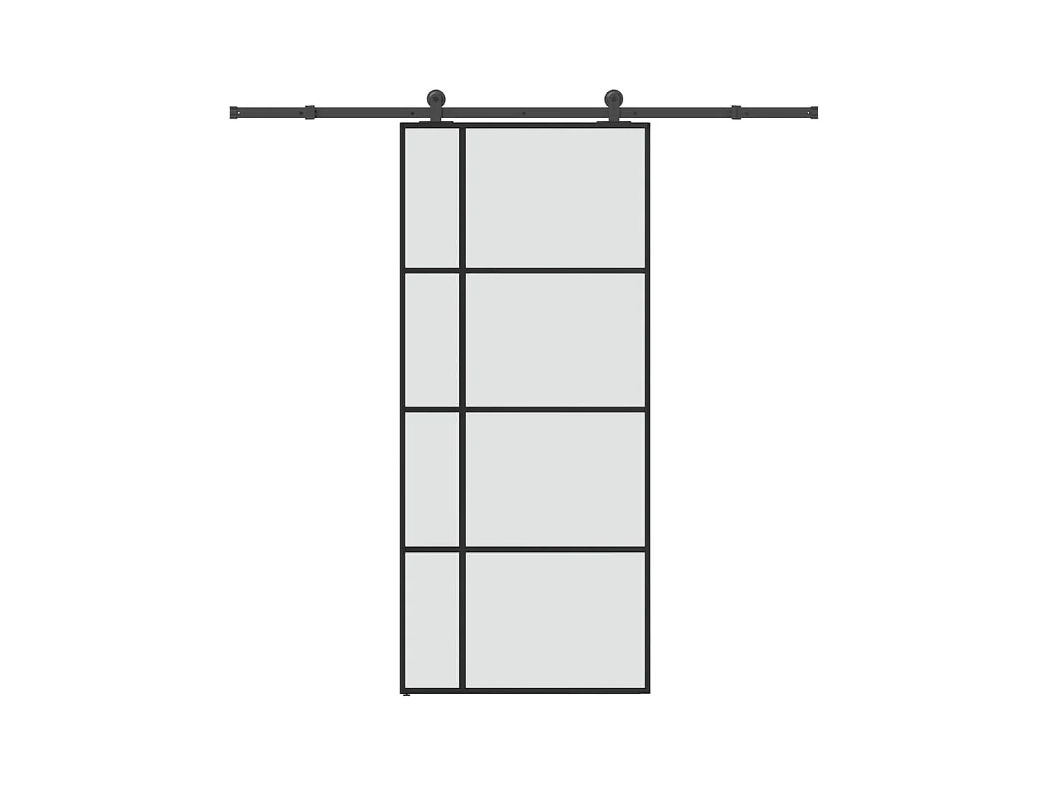 Porte coulissante avec kit de quincaillerie 90x205 cm Verre ESG