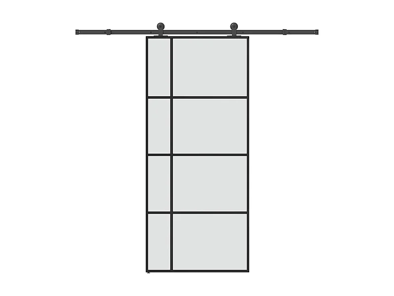 Schiebetür mit Beschlagsatz 90x205 cm ESG Glas