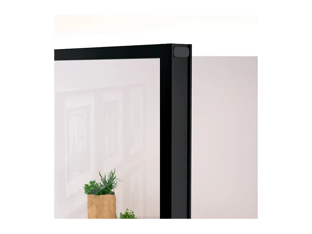 Porta interna nera 83x201,5 cm Vetro temperato alluminio sottile