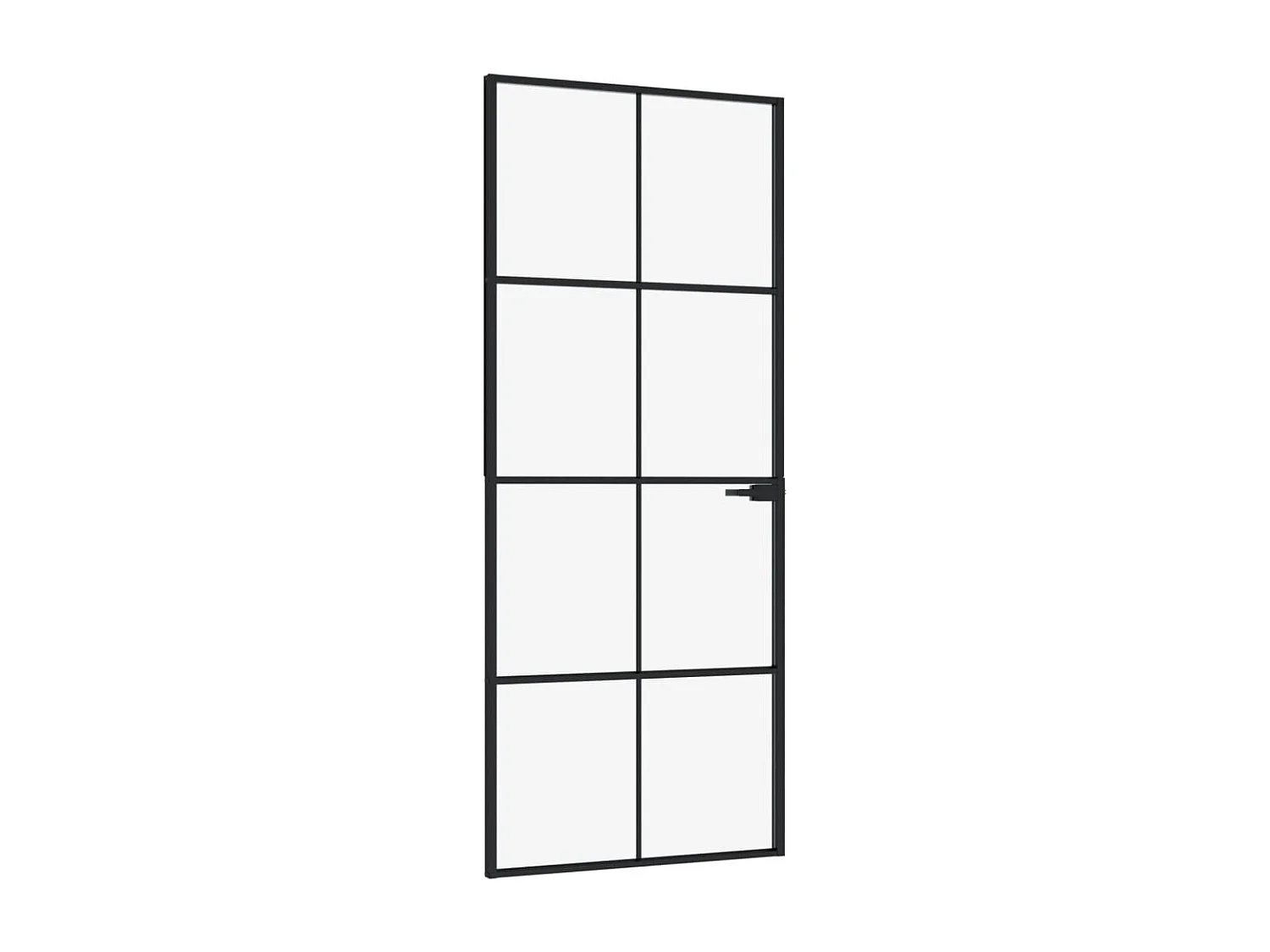 Schwarze Innentür 83x201,5 cm Gehärtetes Glas dünnes Aluminium