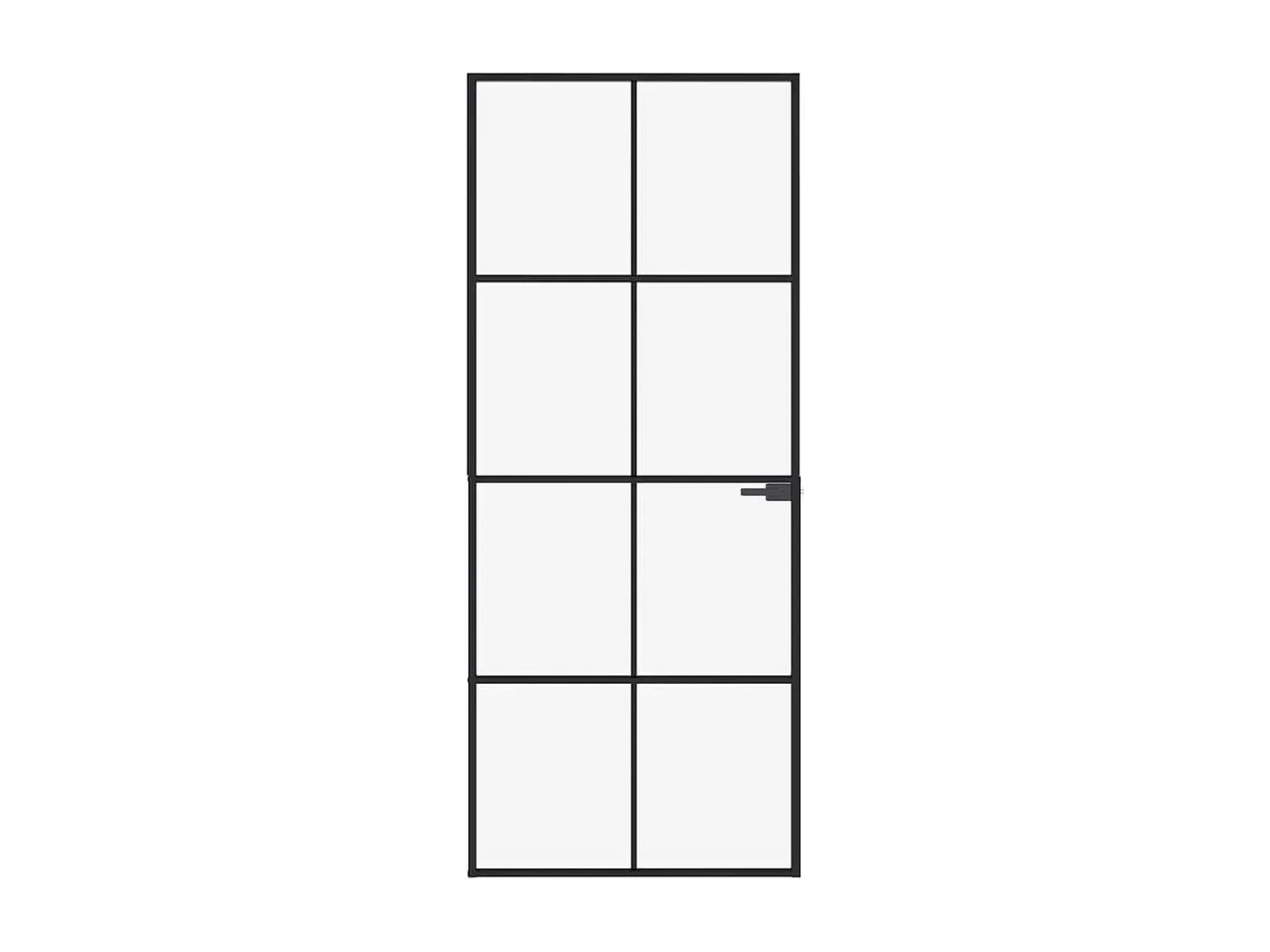 Schwarze Innentür 83x201,5 cm Gehärtetes Glas dünnes Aluminium