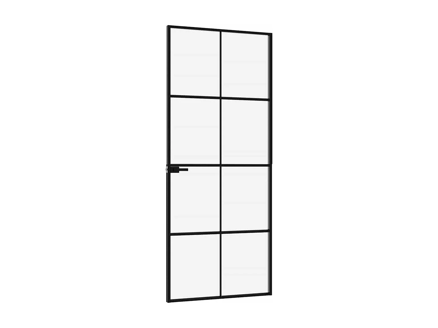 Schwarze Innentür 83x201,5 cm Gehärtetes Glas dünnes Aluminium