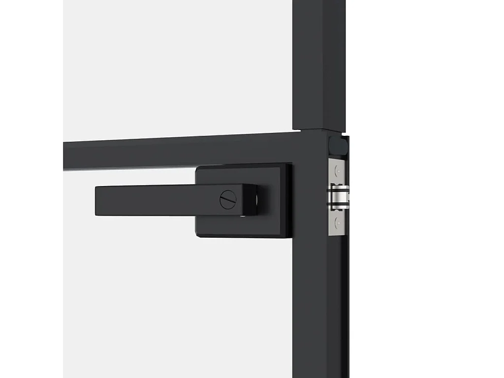 Schwarze Innentür 83x201,5 cm Gehärtetes Glas dünnes Aluminium