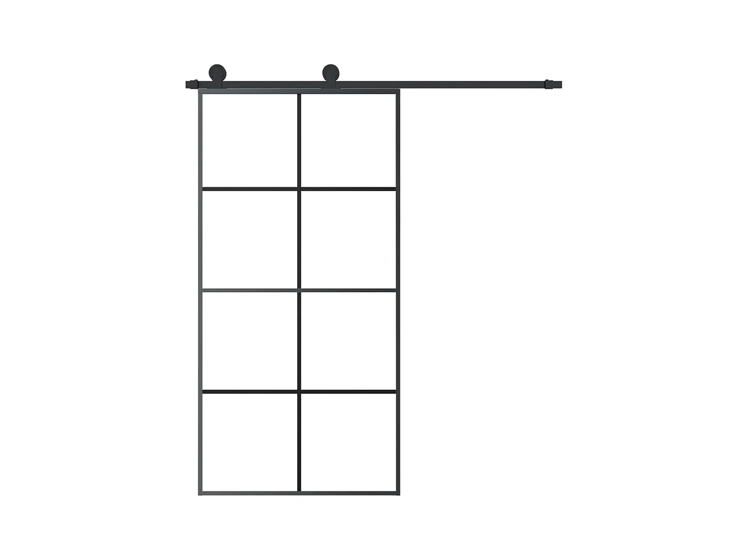 Schuifdeur en beslagset 102,5x205cm ESG-glas