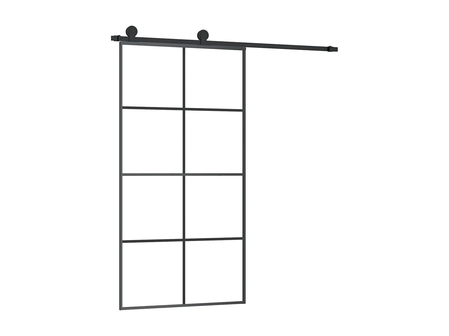 Porte coulissante et kit de quincaillerie 102,5x205cm Verre ESG