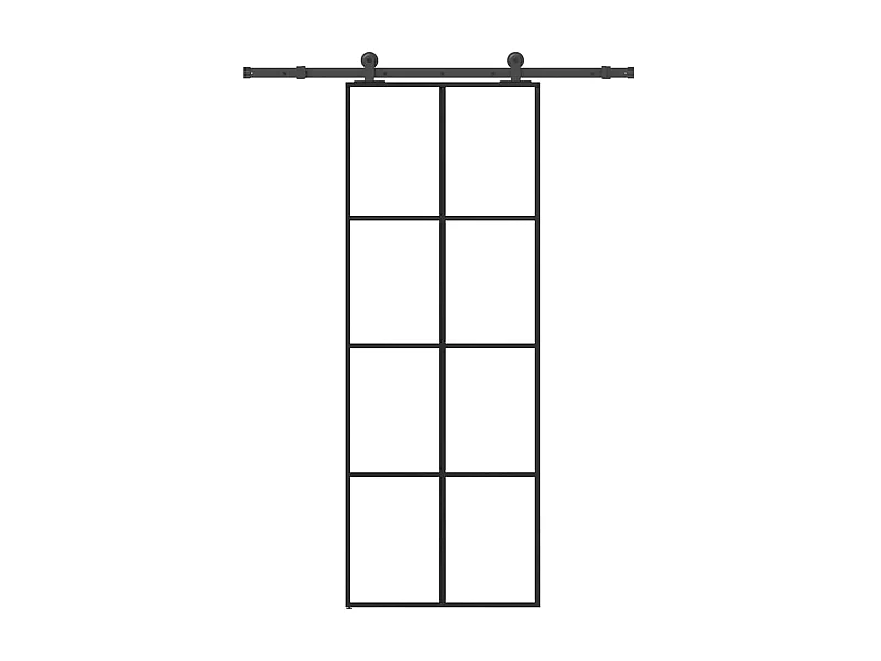 Porta scorrevole con kit ferramenta 76x205 cm vetro ESG