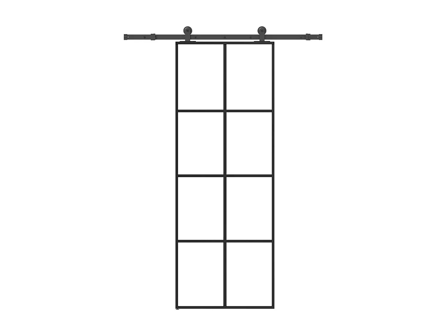 Porte coulissante avec kit de quincaillerie 76x205 cm Verre ESG