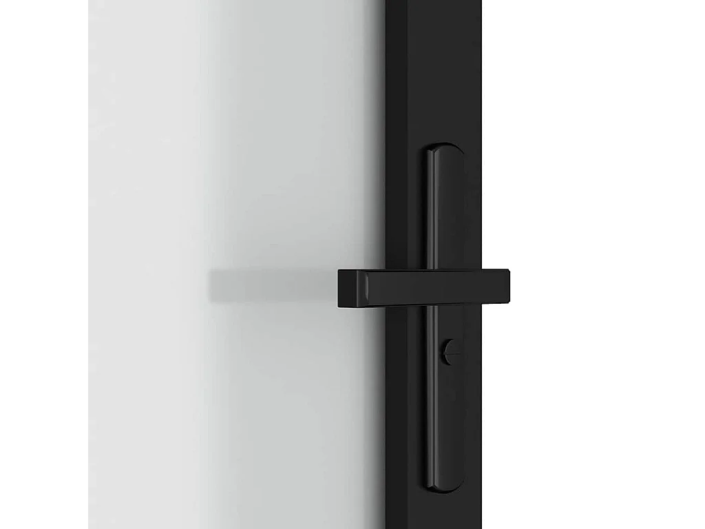 Porte intérieure 76x201,5 cm Noir Verre mat et aluminium