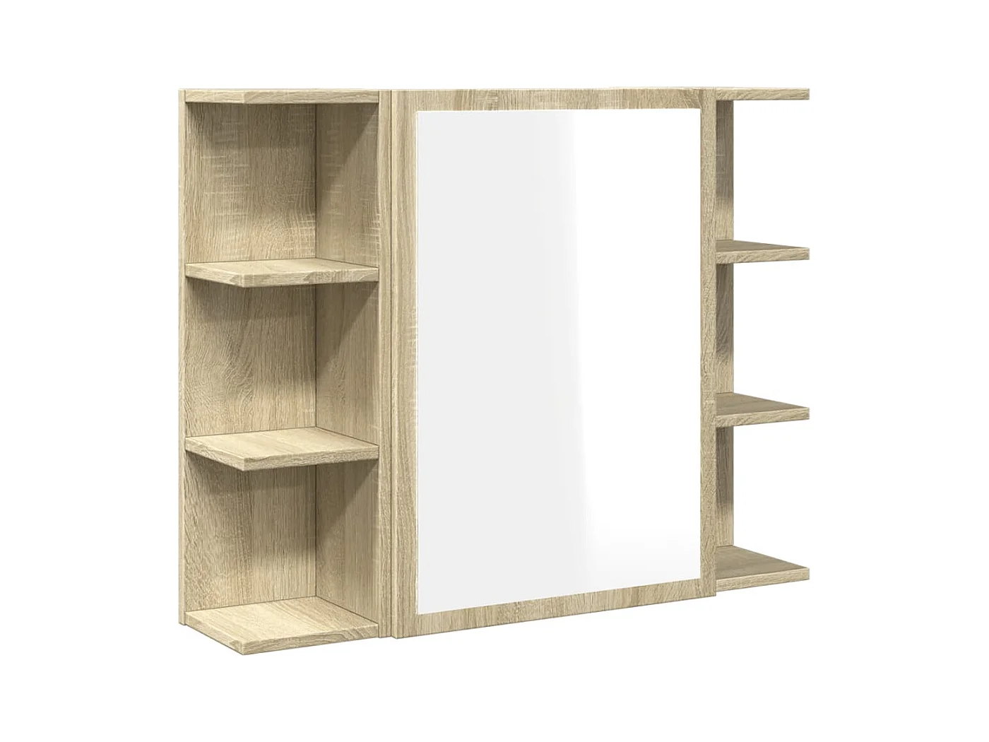 Mueble de baño con espejo roble Sonoma 80x20,5x64 cm Aglomerado