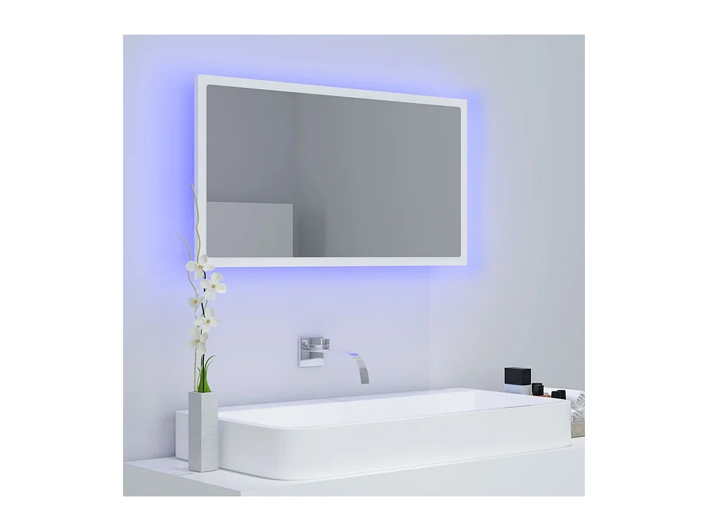 Espejo de baño LED Blanco 80x8,5x37 cm Acrílico