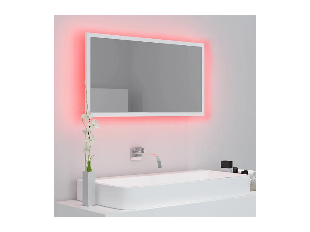 Espejo de baño LED Blanco 80x8,5x37 cm Acrílico