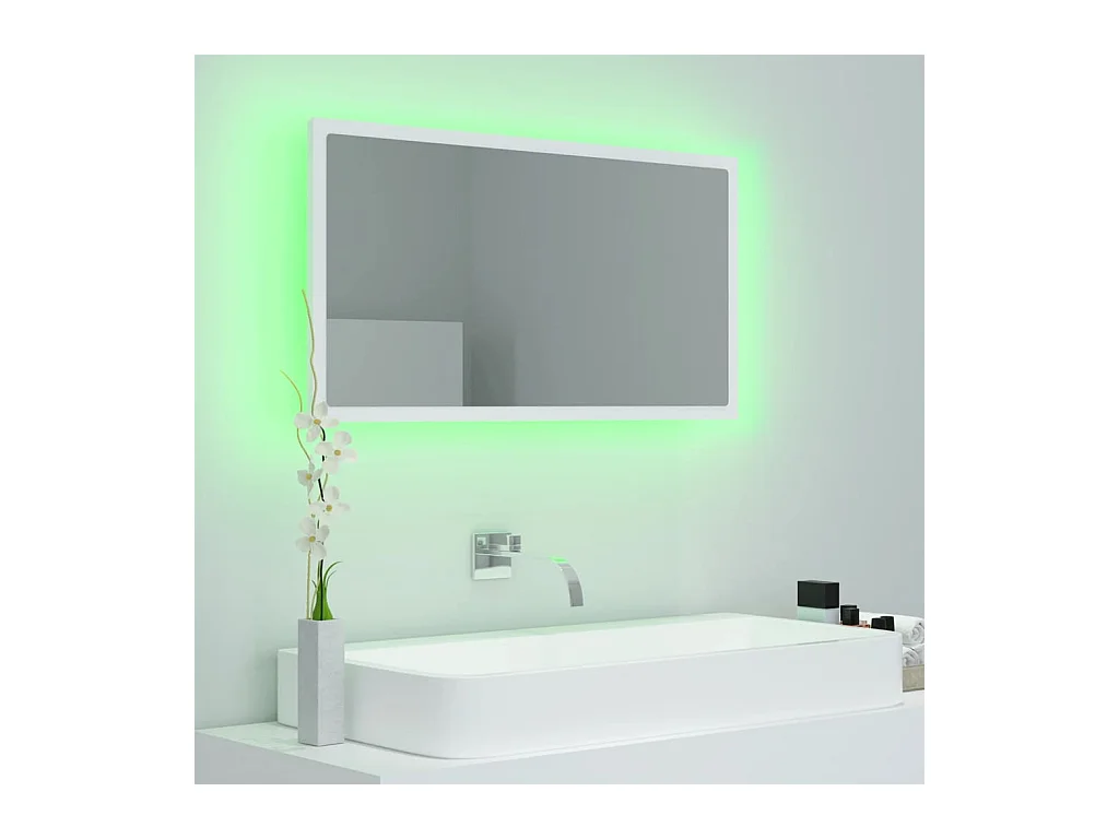 Espejo de baño LED Blanco 80x8,5x37 cm Acrílico