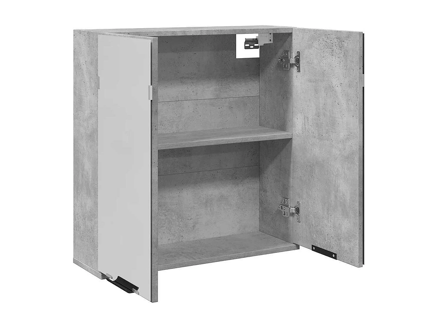 Armoire à miroir de salle de bain gris béton bois d'ingénierie