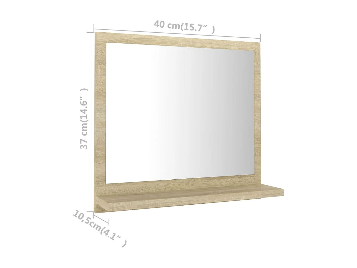 Espejo de baño de roble Sonoma 40x10,5x37cm Madera de ingeniería