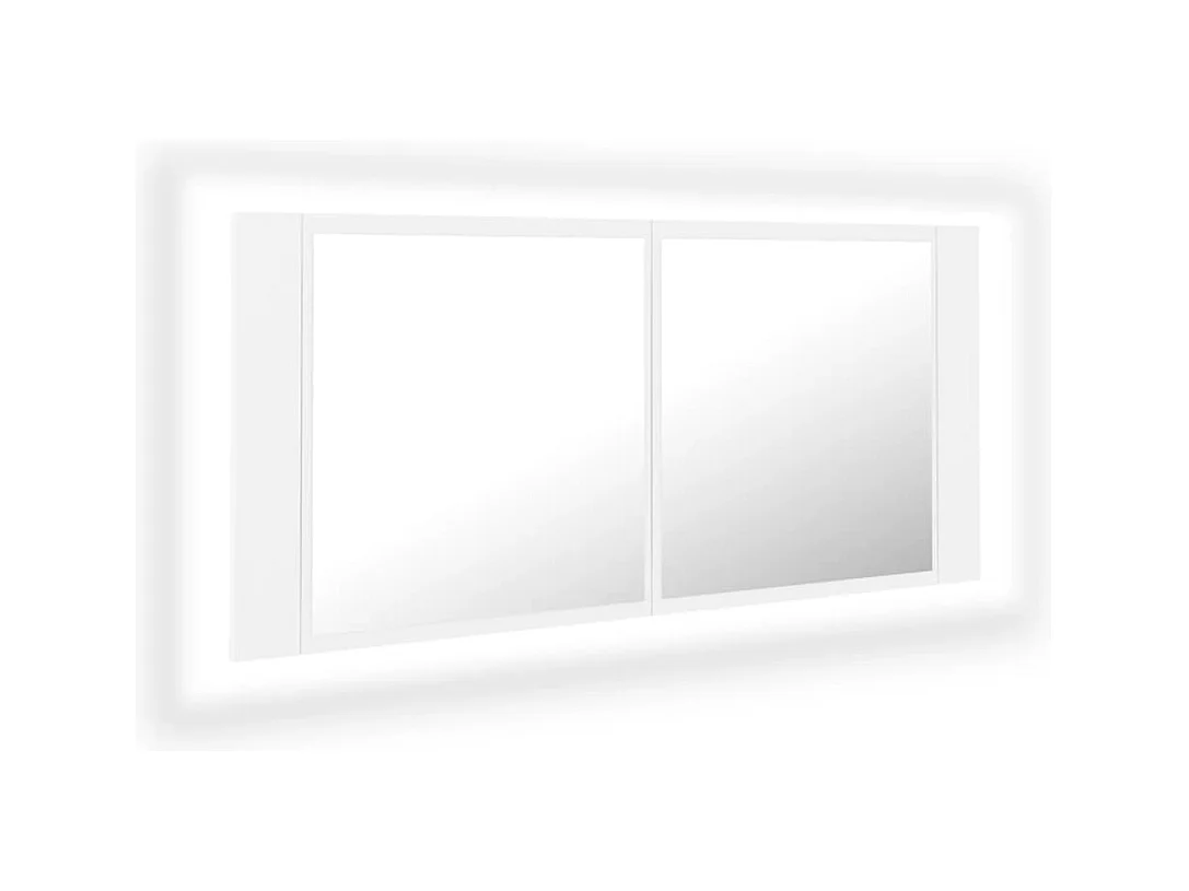 Witte LED spiegel badkamerkast 100x12x45 cm Acryl
