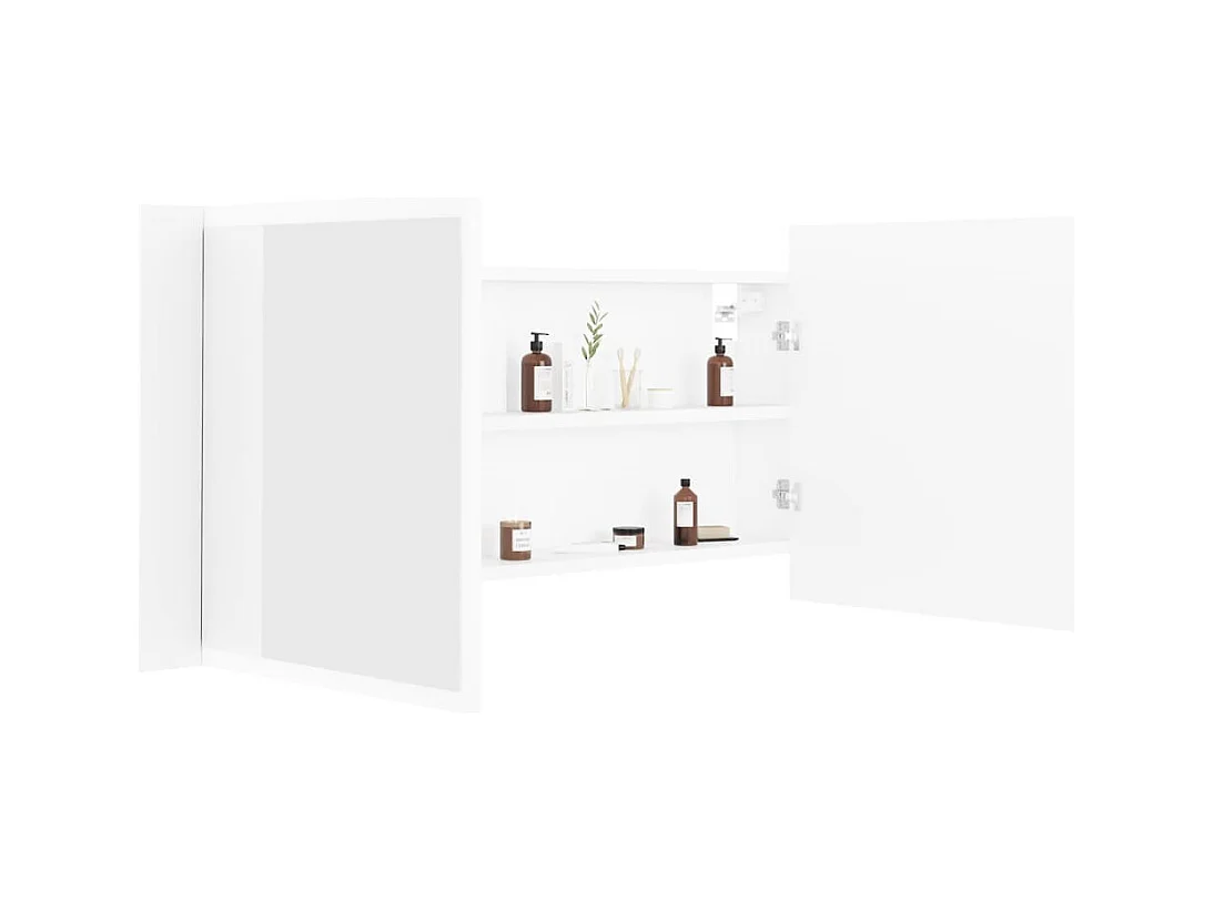 Witte LED spiegel badkamerkast 100x12x45 cm Acryl