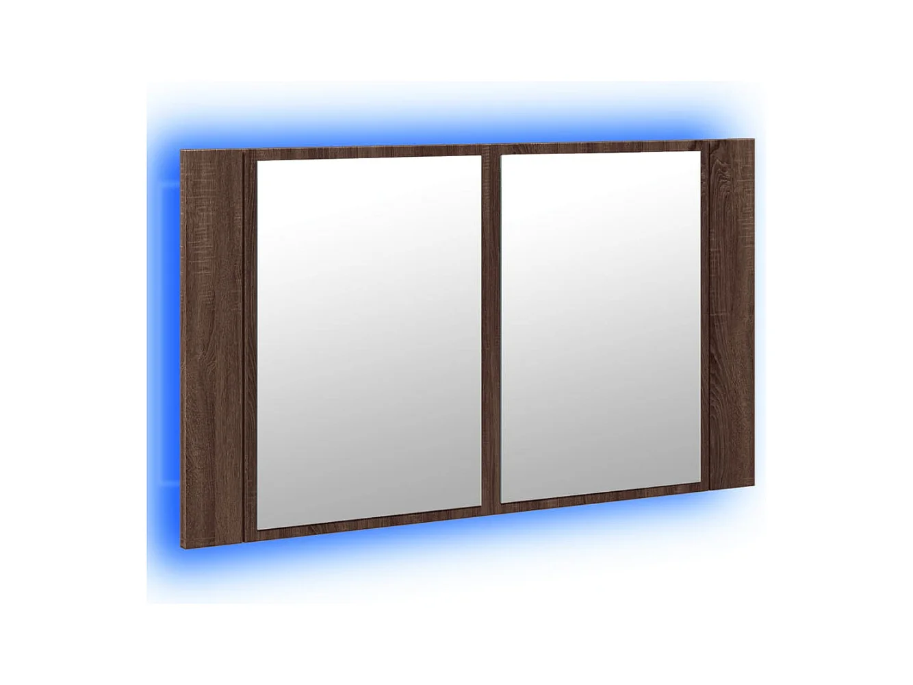 Armoire à miroir à LED de bain chêne marron 80x12x45 cm