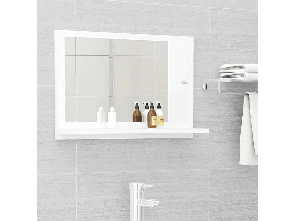 Espejo de baño Blanco 60x10,5x37 cm Madera de ingeniería