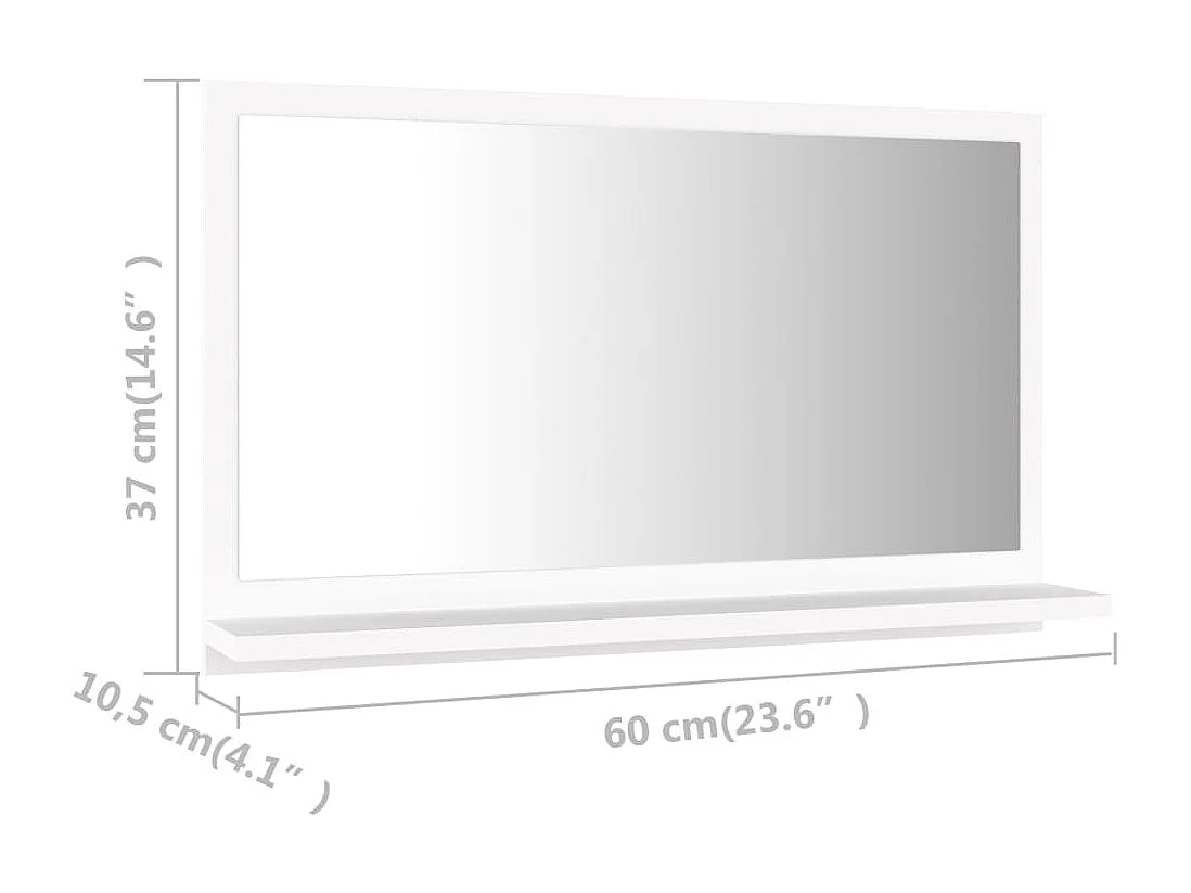 Espejo de baño Blanco 60x10,5x37 cm Madera de ingeniería