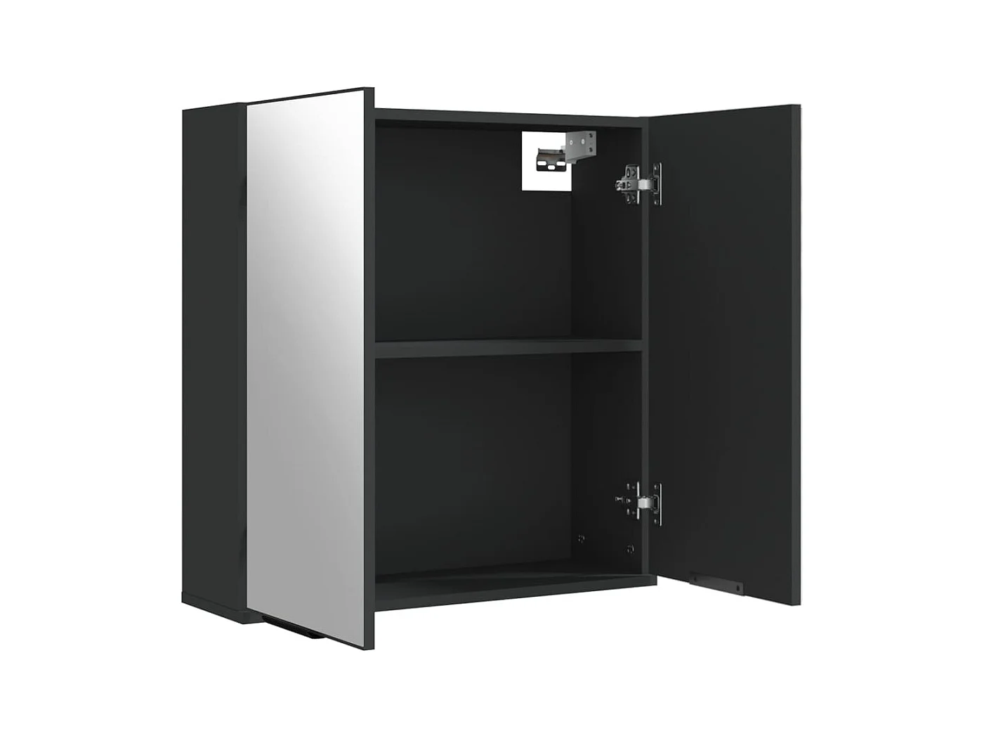 Zwarte badkamerspiegelkast van bewerkt hout