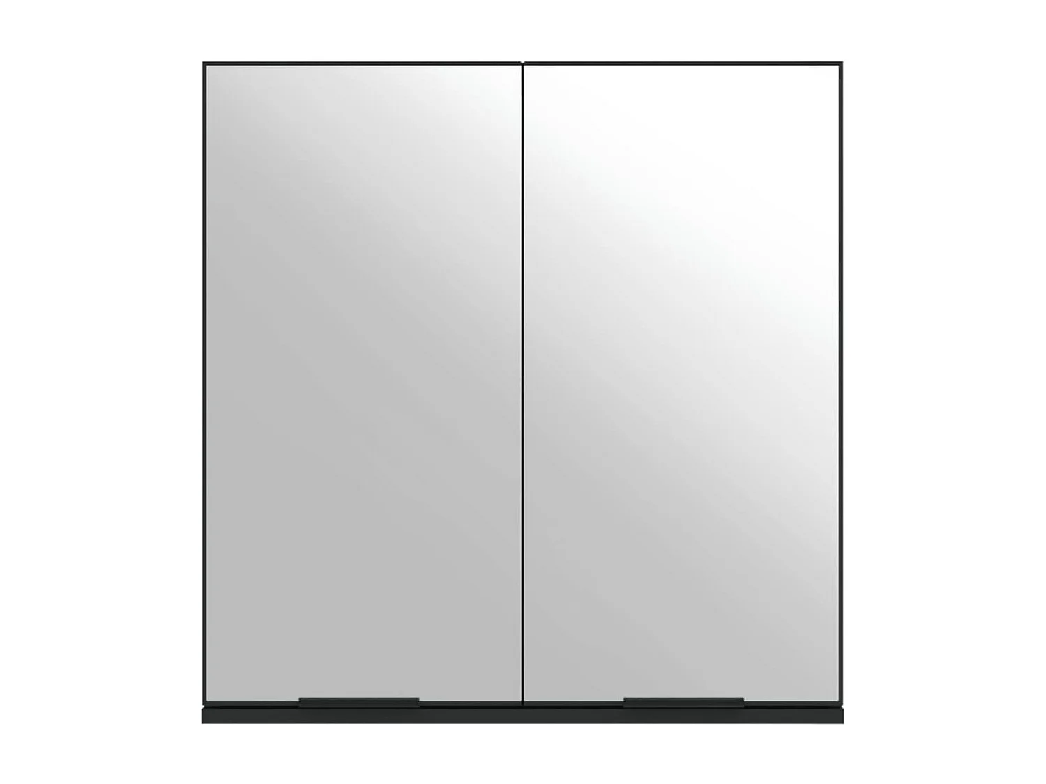 Mobiletto per bagno con specchio in legno ingegnerizzato nero