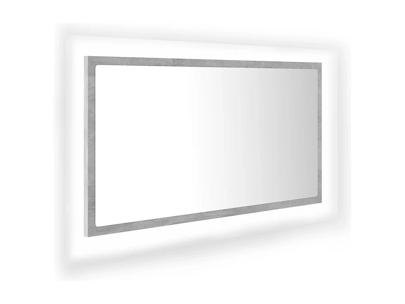 Specchio da bagno a LED grigio cemento 80x8,5x37 cm in acrilico