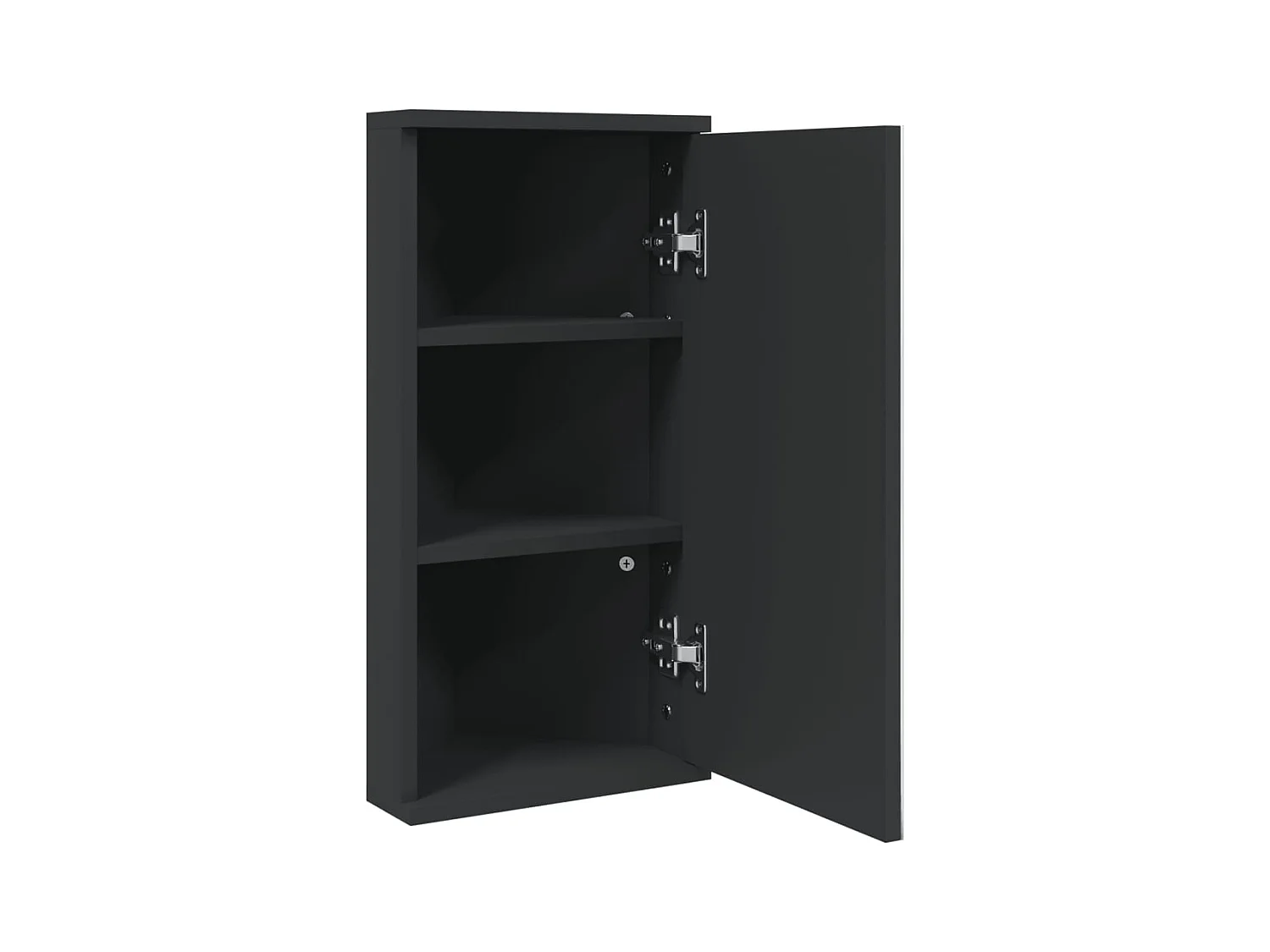 Zwarte hoekspiegel badkamerkast 30x24x60 cm