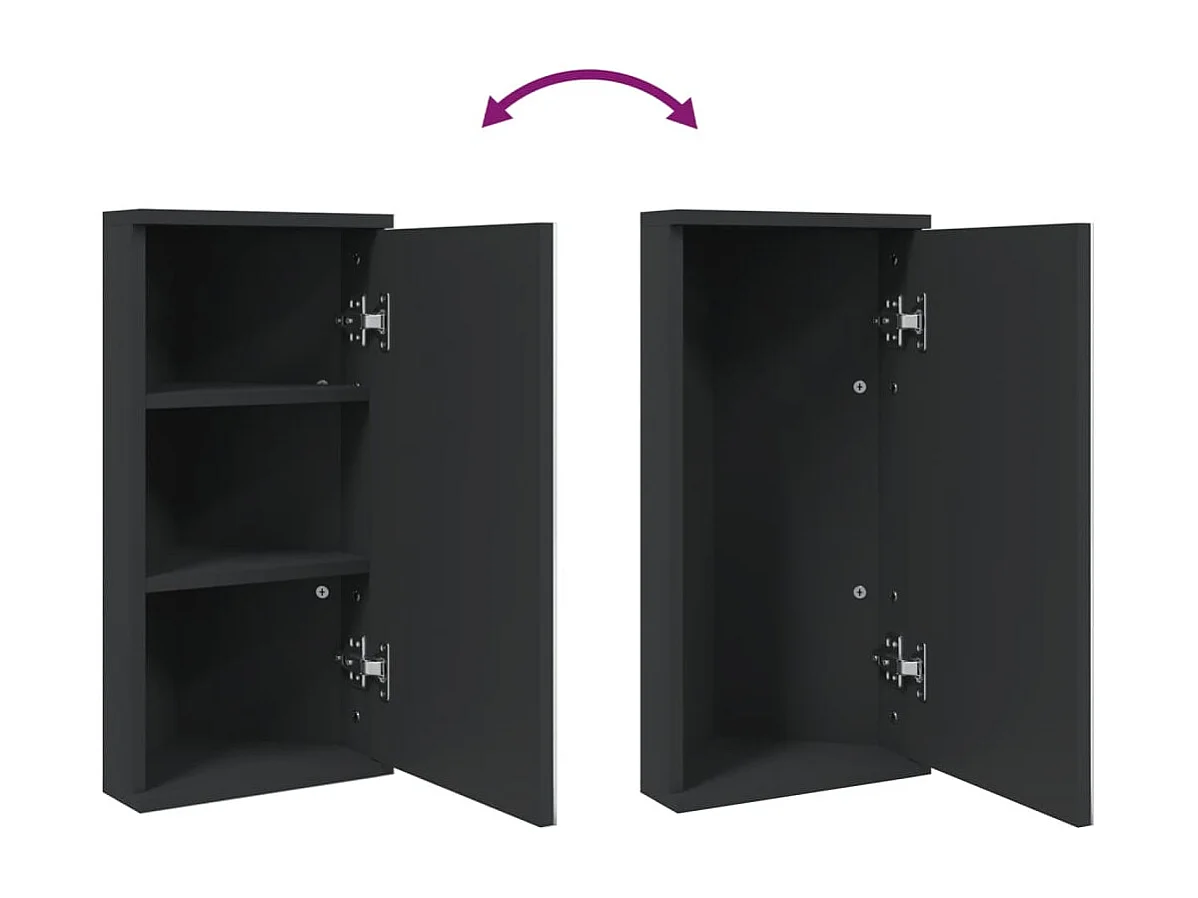 Mueble de baño esquinero con espejo negro 30x24x60 cm