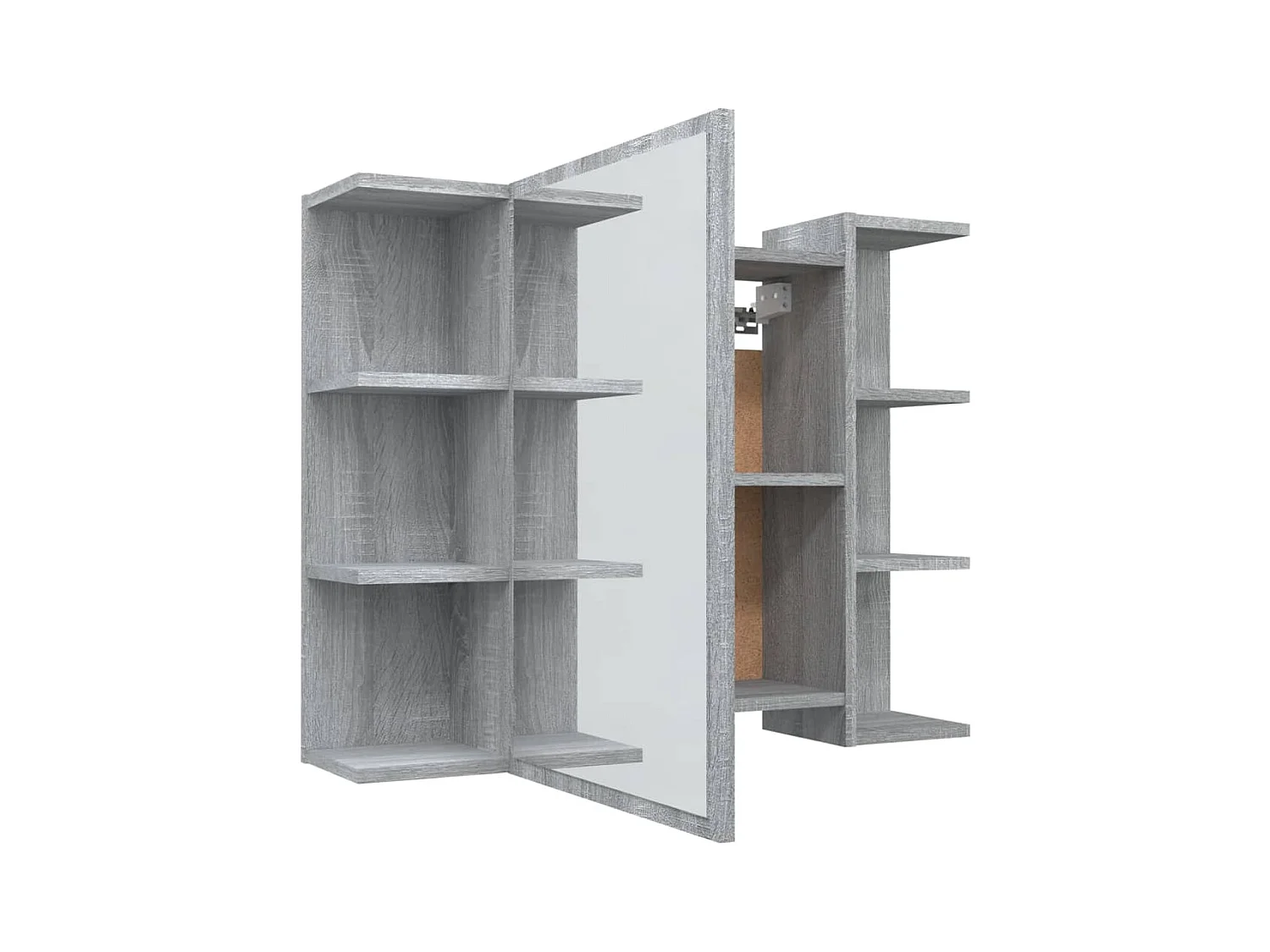 Mobiletto per bagno con specchio Sonoma Grey 80x20,5x64cm in legno