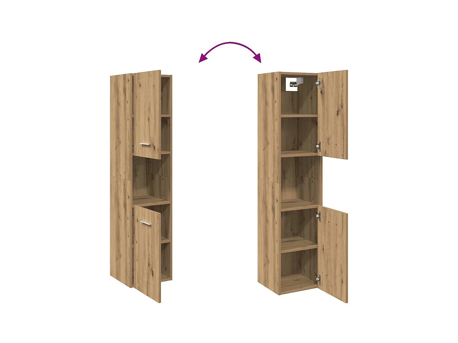 Armoire de salle de bain suspendue chêne artisanal 30x30x130 cm