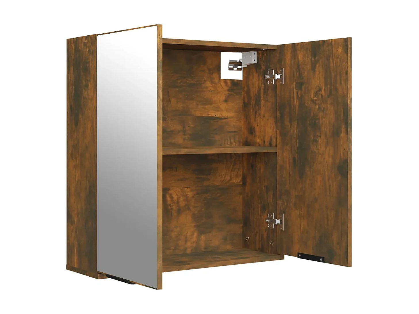 Mueble de baño con espejo de roble ahumado 64x20x67 cm