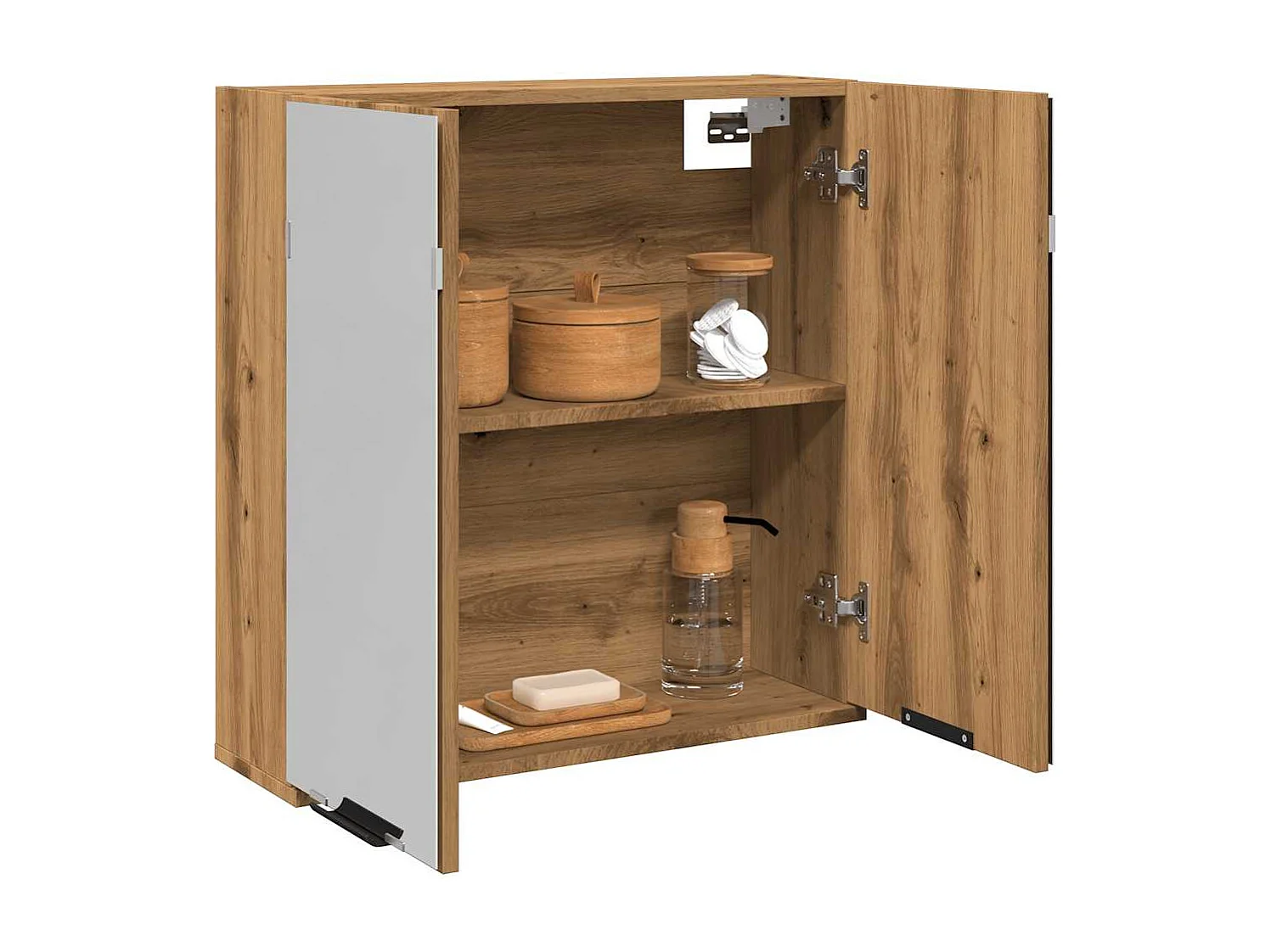 Armoire à miroir de salle de bain chêne artisanal 64x20x66,5 cm