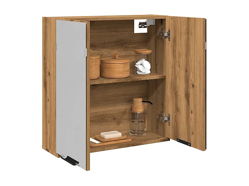 Armoire à miroir de salle de bain chêne artisanal 64x20x66,5 cm