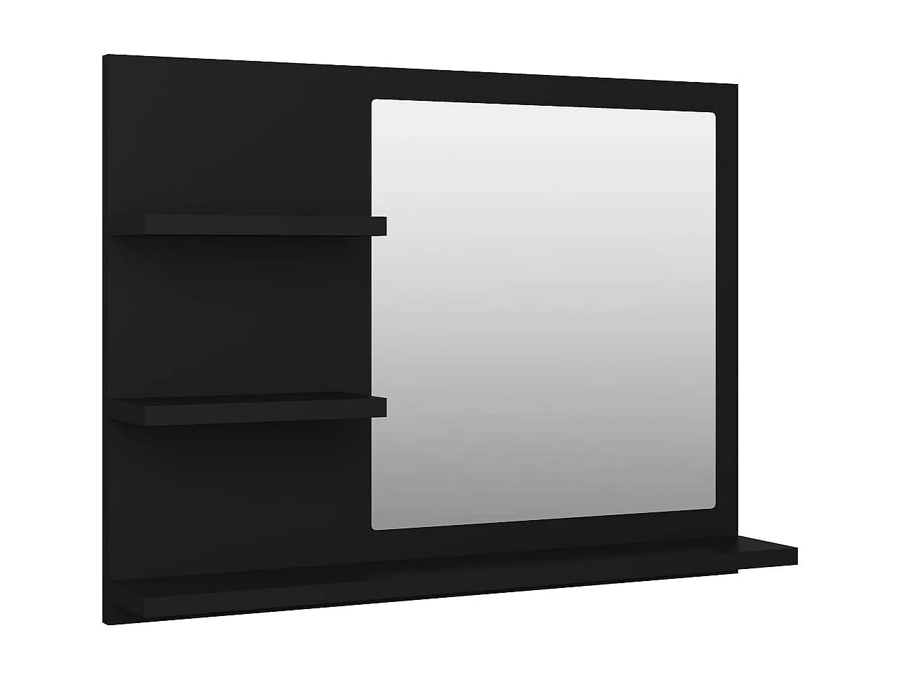 Specchio da bagno nero 60x10,5x45 cm in legno ingegnerizzato