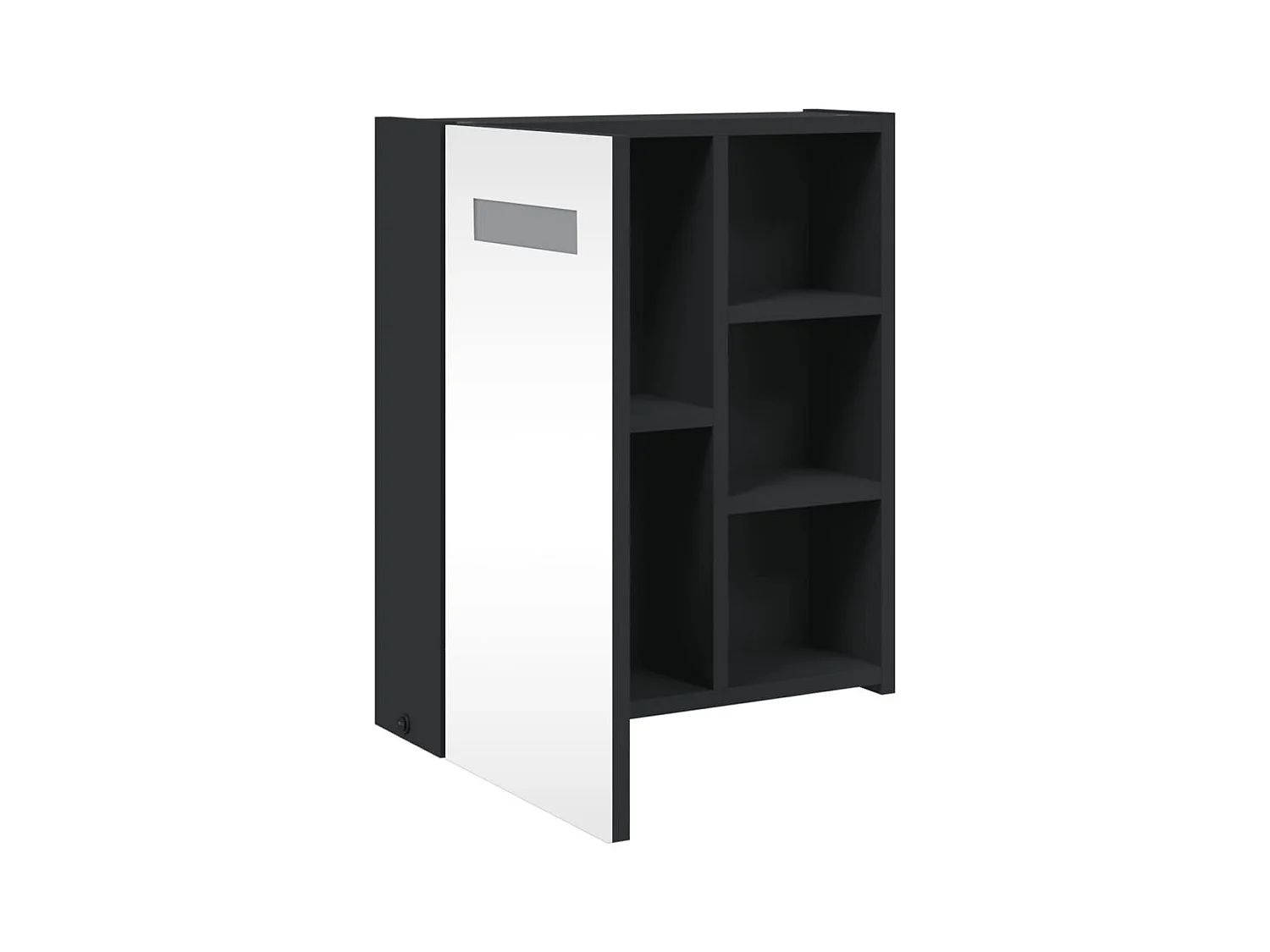 Armoire de salle de bain à miroir avec LED noir 45x13x52 cm