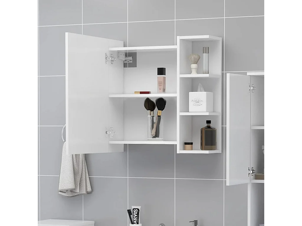 Mueble de baño con espejo de madera de ingeniería blanca